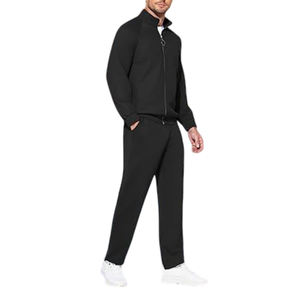 Ensemble de survêtement formel pour homme de haute qualité, 2 pièces, polaire, fermeture éclair intégrale, imprimé uni, respirant, tenue d'entraînement de basketball - Product Image 3