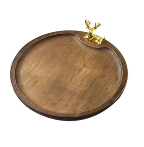 Bandeja hexagonal de madera para servir café y aperitivos de la mejor tendencia con mango de metal, accesorios de regalo a precios competitivos - Product Image 3