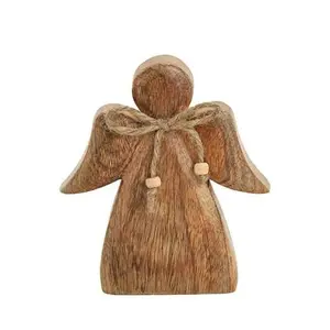 Statue d'ange Ange Chantant Hymnes Résine Art Sculpture Home Decoration Piano Decor Imitate Wood grain Carving Christmas Gif