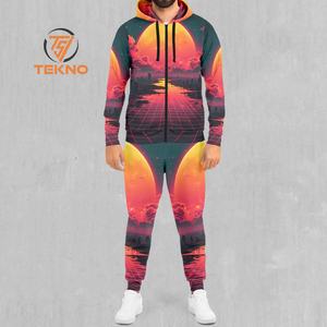 Cómodo chándal de sublimación para hombres diseñado para gimnasio deportivo o viajes con tela estampada suave, transpirable y duradera - Product Image 1