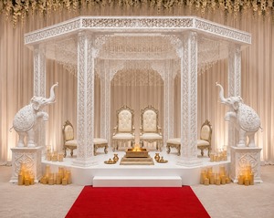 Mandap de mariage moderne en forme hexagonale découpé au laser en cristal - Nouvelle arrivée, professionnel et élégant - Product Image 5