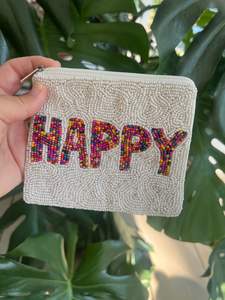 Porte-monnaie papillon en perles fait main, pochette zippée brodée de perles colorées, petit sac portefeuille bohème - Product Image 6