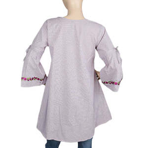 Kurti en coton rayé pour femmes - Rose - Product Image 4