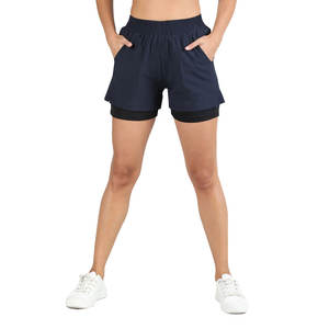 Custom Material Made Women Double Layer <b>Shorts</b> / 100% Breathable And Quick Dry Fabric Women Double Layer <b>Shorts</b> - Product Image 1