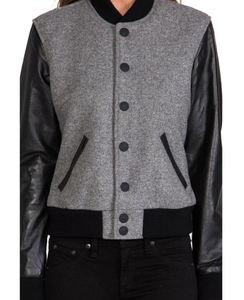 Veste universitaire en laine pour femme, collection hiver-automne, haute qualité, respirante, séchage rapide, broderie logo personnalisée, manches en cuir – Offre Spéciale - Product Image 3