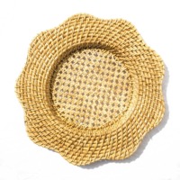 Napperon vague en rotin produits écologiques fabriqués au Vietnam décoration de table napperon tissé en gros moderne