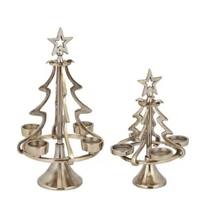 Portavelas de aluminio dorado, regalo de Navidad, velas, festival y fiesta de boda, decoración del hogar, adorno de Navidad - Product Image 6