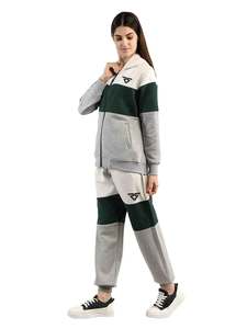 Ropa de Fitness de manga larga con cremallera y capucha personalizable para mujer, chándal con capucha larga informal de nuevo diseño de 2 piezas estampado - Product Image 5