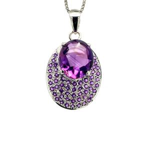 Fashion All-match Sapphire Long Sweater Chain Clothing <b>Accessories</b> Crystal Round Necklace Zinc Alloy Full of Diamonds From India - Product Image 2