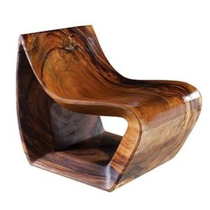 Gran oferta, sillón curvo de madera maciza, forma de archivo, Marrón fuerte para la sala de estar - Product Image 1