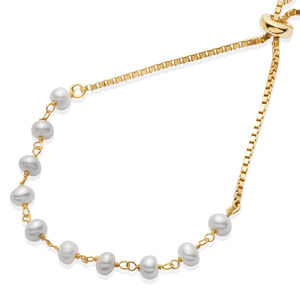 Geometric Shape Pearl Design <b>Charm</b> <b>Bracelet</b> Rhodium & Gold Plated Handmade Turkish 925 Sterling <b>Silver</b> Jewelry Gift - Product Image 3