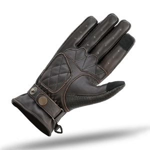 Genuine Leather Motorbike Gloves for Men's Motorcycle Auto Racing Wear Full Finger Touchscreen Unisex Cafe Racer Brown Gloves - Product Image 4