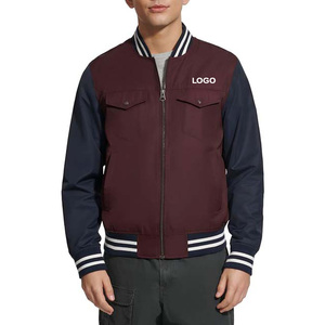 เสื้อแจ็กเก็ตผ้าคอตตอนสำหรับผู้ชายเสื้อแจ็กเก็ตเบสบอลมหาวิทยาลัยแบบสั่งทำ - Product Image 1