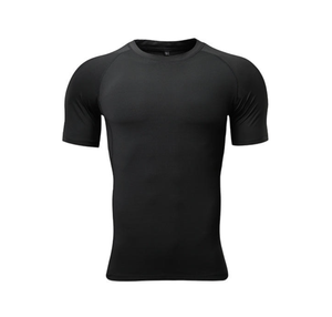 เสื้อคอมเพรสชั่นผู้ชายคุณภาพสูงขายส่ง ผ้าฝ้าย 100% ยืดหยุ่น ระบายอากาศได้ดี ทรงปกติ รับผลิตตามแบบ OEM สำหรับออกกำลังกาย - Product Image 3