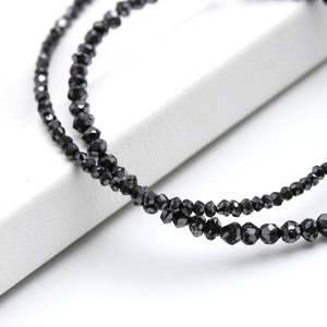 100% Natural <b>Black</b> Diamond Faceted Rondelle Beads Certified Diamond Strand for Personalized Jewelry Bag Packed - Product Image 1