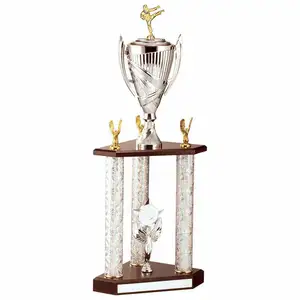 2024 Best selling Any Sport 2 Tier 3 Column Tower Trophies American Style Awards FREE Engraving