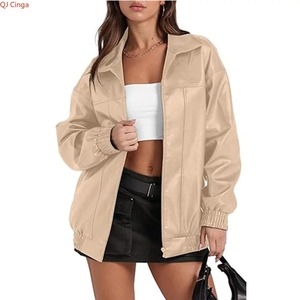 Nouveau manteau d'hiver pour femmes avec veste en cuir véritable de Style Explosion court Denim revers Outwear mode tendance hauts - Product Image 1