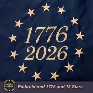 Cotton 1776-2026 Betsy Ross <b>Flag</b> Tea Stained 3x5 Ft American Vintage 13 Stars Colonies Plastic Banners for 250th USA Anniversary - Product Image 5