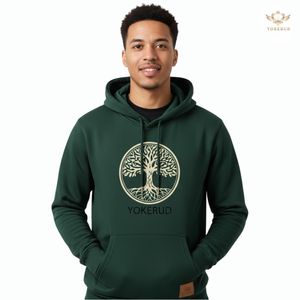 Sudadera con capucha/cierre de cremallera de forro polar estampado de punto grueso para hombre Yokebud OEM al por mayor, calidad premium - Product Image 3