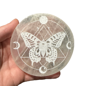 Placa de Carga de Selenita Natural, Símbolo de Polilla para Sanación Reiki, Placas de Carga de Selenita al por Mayor, Cristal al por Mayor - Product Image 2