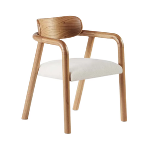 Elegante Silla de Comedor Escandinava con Estructura de Madera Maciza y Asiento Tapizado Suave - Product Image 1