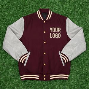 Top Quality Custom Logo Blank <b>Plain</b> <b>Varsity</b> <b>Jacket</b> Leather Sleeve Chenille Embroidery Vintage Letterman <b>Varsity</b> <b>Jacket</b> - Product Image 1
