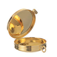 Pyx de communion en laiton plaqué or pour la sainte communion, récipient religieux pour culte d'autel d'église catholique et célébration liturgique