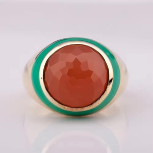 Rockstar Best Seller Sterling Silver Men Fashion <b>Ring</b> With Natural Peach <b>Moonstone</b> Factory Price Large Jewelry From Thailand - Product Image 4