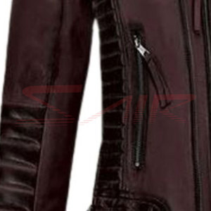 Blouson en cuir pour homme grande taille, hiver, moto, fourrure, logo personnalisé, fermeture éclair, imperméable, respirant, rembourré en coton, décontracté - Product Image 3