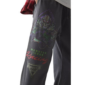 Pantalon de survêtement décontracté vintage en coton léger pour homme, coupe ample, jambe large, cordon de serrage, taille mi-haute, léger - Product Image 4