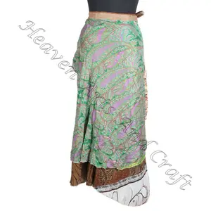 New 100 Ways Style Reversible Magic Wrap 100 Ways Style Reversible Magic Wrap Vintage Silk Sari Skirt 100 Ways Style Reversible