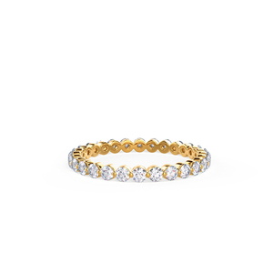 Forme ronde Lab Grown Diamond Eternity Band VVS Clarity DEF Couleur Bague en or massif 14K pour femmes Bijoux - Product Image 3
