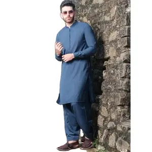 新款男士kurta shalwar热卖新设计传统巴基斯坦男士shalwar kameez，Shalwar kameez高品质面料