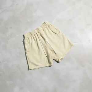 2026 Streetwear personnalisé haute qualité soleil délavé cordon couleur unie Jogging sérigraphie Logo en détresse hommes lavage à l'acide Shorts - Product Image 5