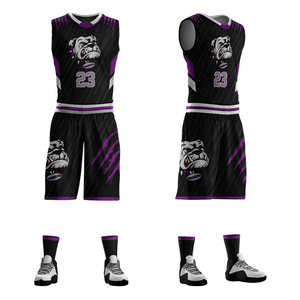Conjunto de Uniforme de Baloncesto con Logotipo Personalizado, Secado Rápido, Transpirable, Malla, Bordado 3D, Estampado en Relieve, Sin Mangas, Degradado, Informal - Product Image 3
