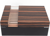 Fabricant personnalisé Boîte transparente en bois de cèdre acrylique de grande capacité humidificateur à cigares hydratant de puros