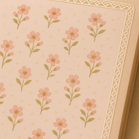Carnet A5 LABON à imprimé floral rose, bordure en dentelle, design romantique de petites fleurs, journal en tissu pour cadeau et écriture quotidienne