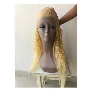 Le meilleur fabricant indien au monde vendant 100% extensions de cheveux humains vierges bruts non transformés Deep Curly Blonde 13x4 HD Lace Wig