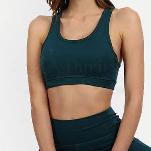 Sujetador Deportivo Ligero de alto soporte Simple hecho en Pakistán para mujer, ropa de gimnasio de Spandex/nailon transpirable para venta en línea - Product Image 6