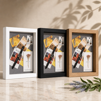 Cadre en bois de chêne pour décoration créative de la maison, boîte à souvenirs, cadre photo personnalisé, boîte à fleurs en bois, vitrine en MDF, fond 3D profond