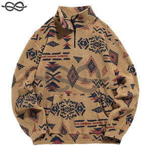 Sudadera con Cierre de Cremallera Personalizada con Logotipo Bordado OEM ODM, Ropa Urbana de Invierno, Forro Polar Sherpa Grueso, 100% Algodón, Secado Rápido - Product Image 2