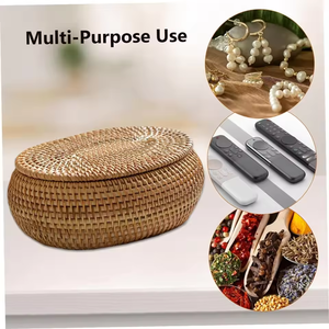 Oval <b>Rattan</b> <b>Box</b> <b>Storage</b> Baskets Handmade <b>Storage</b> <b>Box</b> Eco-Friendly Natural Home and Home Decor Wholesale from Vietnam - Product Image 4