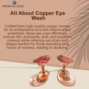 Tazas de lavado de Ojos de cobre puro 100% para hidratar los ojos cansados y mantener la higiene ocular para un bienestar óptimo Original Indian Factory - Product Image 3