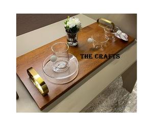 Best Selling Rectangular Shape Dessert <b>Tray</b> In Aluminium Gold Color <b>Snacks</b> Chocolate Serving <b>Tray</b> For Event Usage - Product Image 6