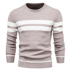 Pull en cachemire chaud d'hiver pour homme, doux, respirant, texture tricotée, anti-froissement, logo frontal - Product Image 1