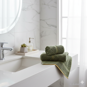 Juego de Toallas de Baño de Algodón Orgánico Natural, Resistentes a la Decoloración, Duraderas, de Gran Peso, Calidad de Lujo, Esenciales para el Baño del Hogar - Product Image 2