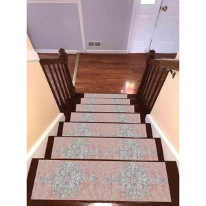 Navy Blue Kilim Design Printed Rug, Modern Stair Mat,Goblen - Product Image 3