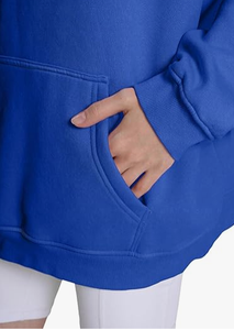 Sudadera con Capucha Azul Extra Grande para Mujer, Sudadera Deportiva de Manga Larga, Informal, para Otoño e Invierno - Product Image 5