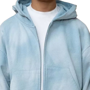 OEM ODM Vêtements pour hommes Impression par transfert de chaleur Style fermeture éclair Vêtements de mode Manches longues Sweats à capuche 100% coton pour hommes - Product Image 6