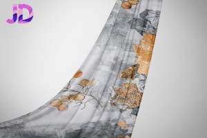 New Arrival Customized Design 100% Polyester Digital Printed <strong>Fabric</strong> with Gold Plating Foil <strong>Silk</strong> Satin <strong>Fabric</strong> for Women's Dress - Product Image 4